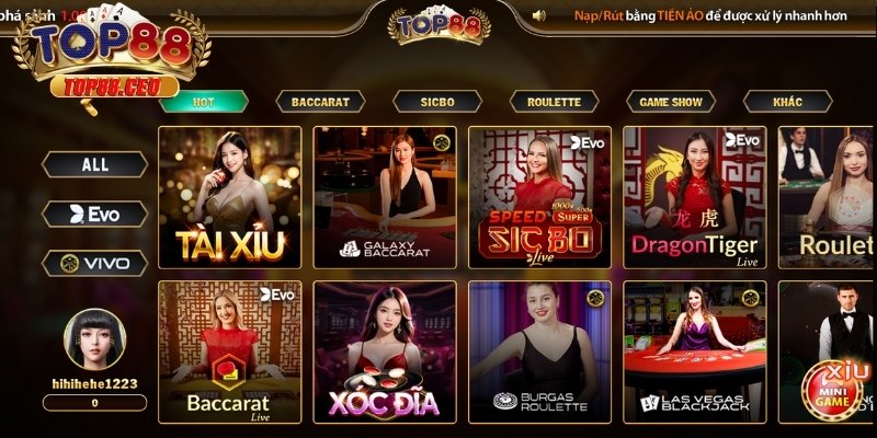 Điểm danh 2 cảnh casino live hot nhất cổng game bài đổi thưởng